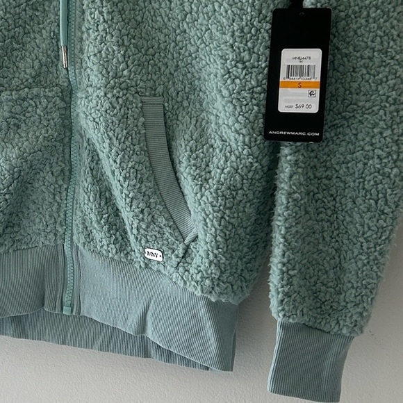 NWT Andrew Marc Soft green Sherpa sweater - Picture 6 of 12